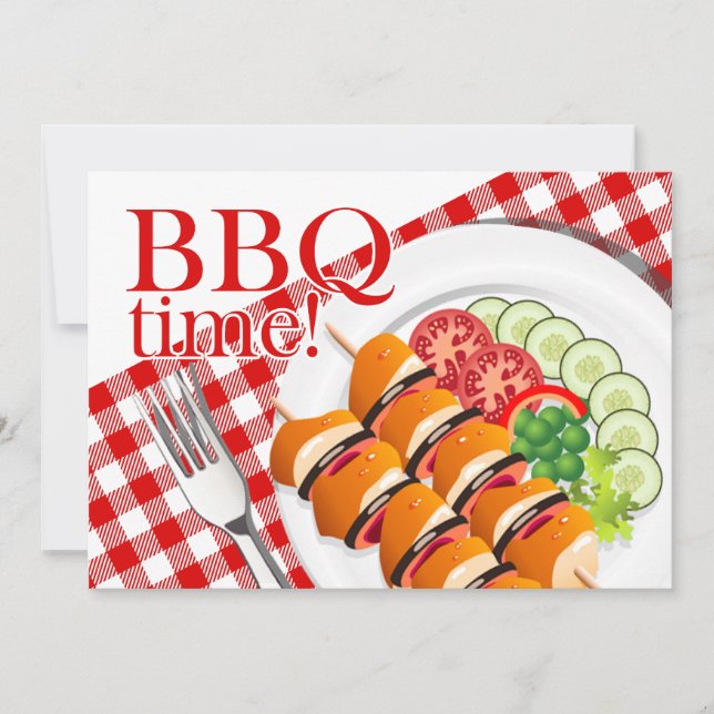 BBQ Backyard Cookout Summer Party Invitation (Front)