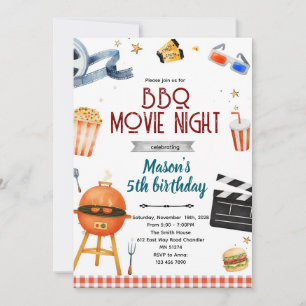 BBQ Backyard Movie Night Invitation