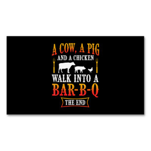 BBQ   Barbecue Bbq Joke Gift Grill Master Chef Magnetic Business Card