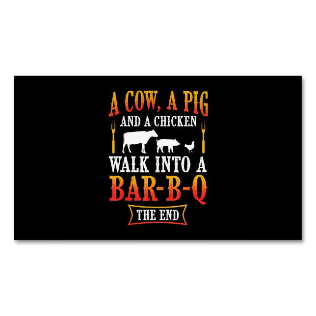 BBQ | Barbecue Bbq Joke Gift Grill Master Chef Magnetic Business Card (Front)