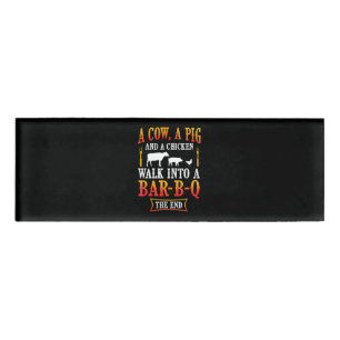 BBQ   Barbecue Bbq Joke Gift Grill Master Chef Name Tag
