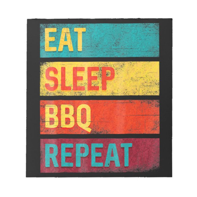 BBQ | Barbecue Grilling Gift eat sleep BBQ Notepad (Front)
