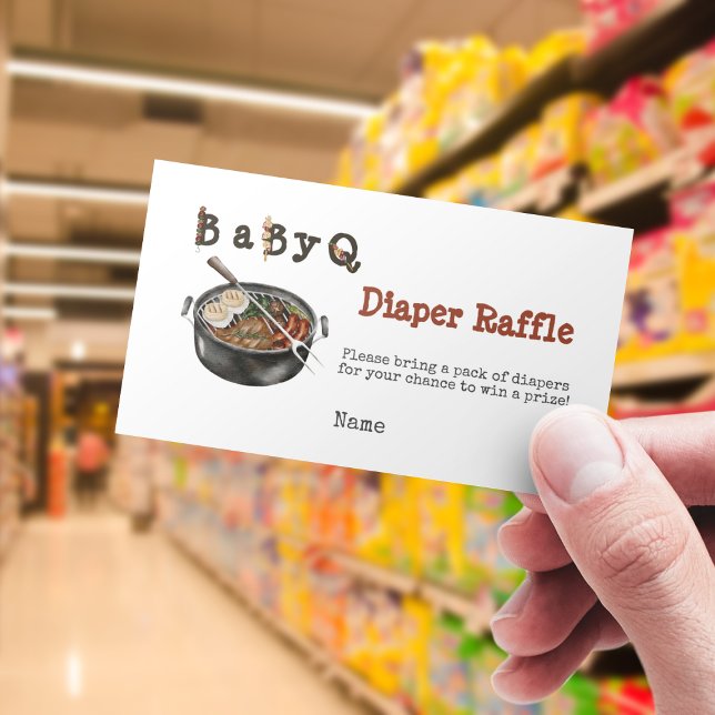 BBQ Barbecue Party Baby Shower Diaper Raffle Game Enclosure Card (Creator Uploaded)