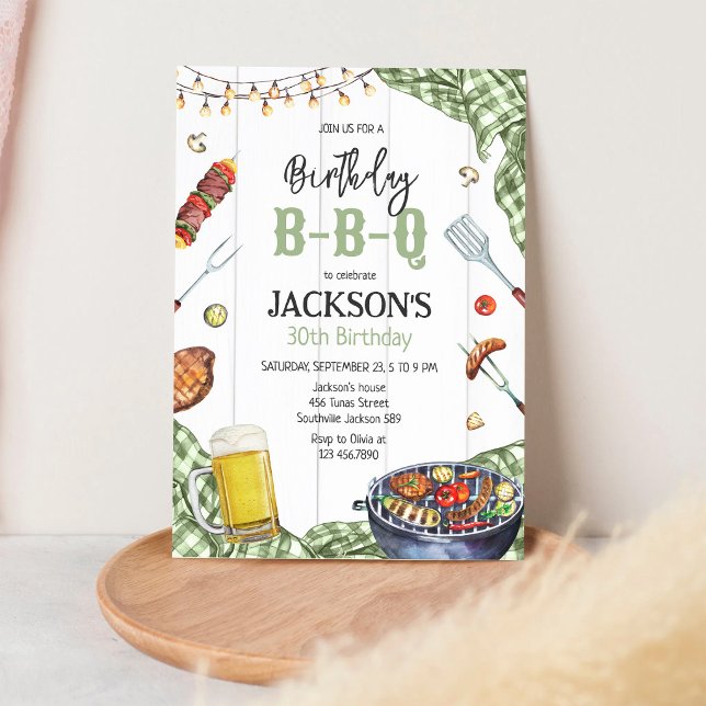 BBQ Barbeque Grill Backyard Birthday Party Invitation (Creator Uploaded)