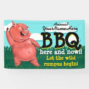 BBQ.Barbeque.Pig Roast.Grill.Cookout.Customizable Banner