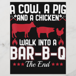 BBQ   BBQ Dad Joke A Cow A Pig And A Chicken Flyer