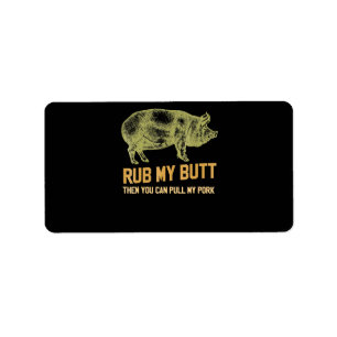 BBQ   BBQ Grill Pig Funny Pork Id Smoke That Roast Label