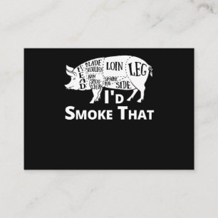 BBQ   BBQ Grill Pig Pork Id Smoke That Gift Men Business Card