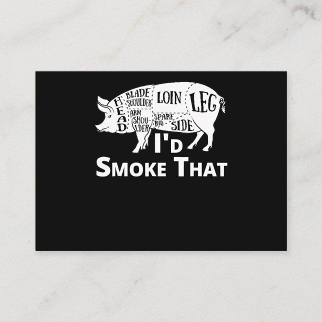 BBQ | BBQ Grill Pig Pork Id Smoke That Gift Men Business Card (Front)