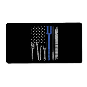 BBQ   BBQ Grill Pork With USA Flag Cooking Chef