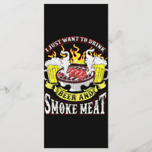 BBQ BBQ Grilling Beer Smoke Meat Funny Quotes Menu