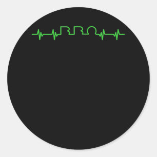 BBQ BBQ Heartbeat Funny BBQ Is My Lifeline Classic Round Sticker