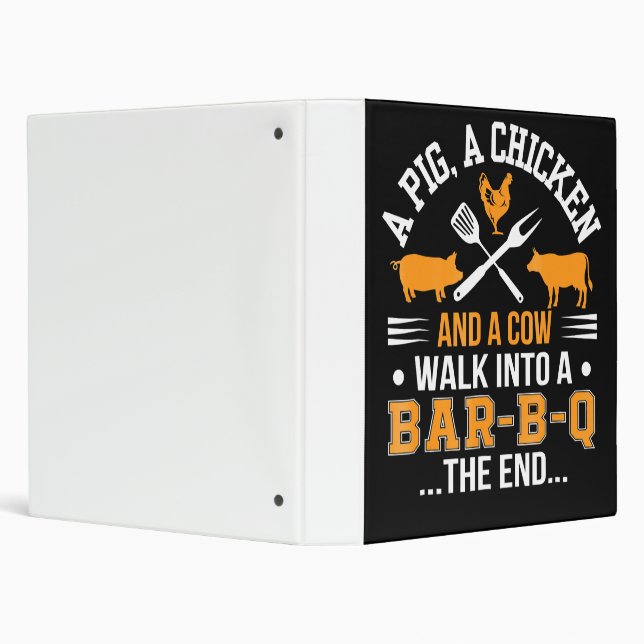 BBQ | BBQ Lover Pig Chicken Cow Walk Into bar BBQ Binder (Background)