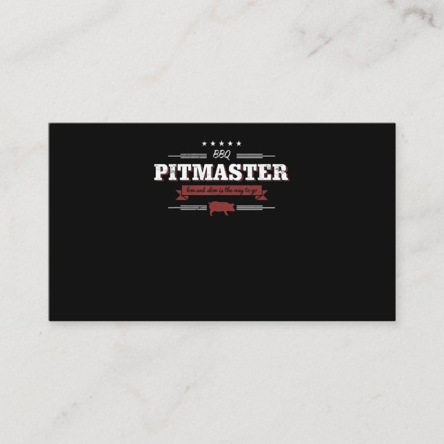 BBQ | BBQ Pitmaster Low And Slow Is Way To Funny Business Card (Front)