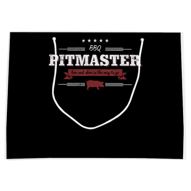 BBQ | BBQ Pitmaster Low And Slow Is Way To Funny Large Gift Bag (Front)