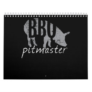 BBQ   BBQ Pitmaster Pig Grilling Grill Fars Day Calendar