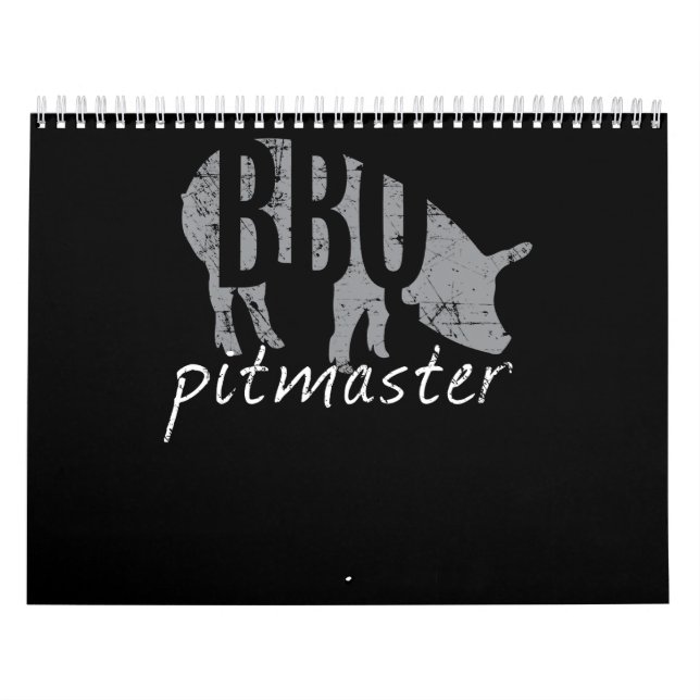BBQ | BBQ Pitmaster Pig Grilling Grill Fars Day Calendar (Cover)