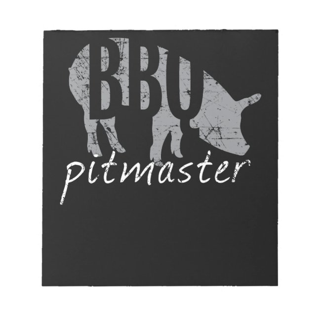 BBQ | BBQ Pitmaster Pig Grilling Grill Fars Day Notepad (Front)
