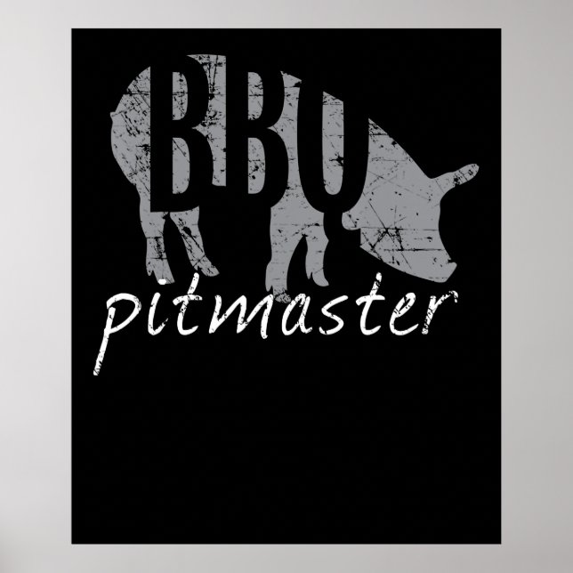BBQ | BBQ Pitmaster Pig Grilling Grill Fars Day Poster (Front)