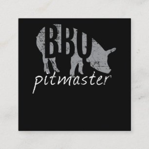 BBQ BBQ Pitmaster Pig Grilling Grill Fars Day Square Business Card