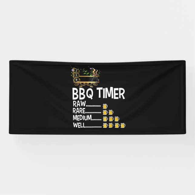 BBQ | BBQ Timer Barbecue Funny Grill Grilling Gift Banner (Horizontal)