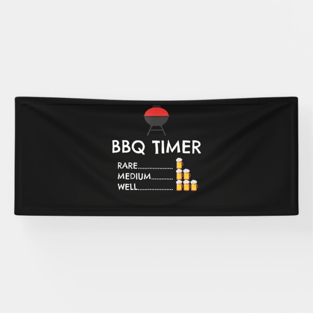 BBQ |BBQ Timer Barbecue Funny Grill Grilling Gift Banner (Horizontal)