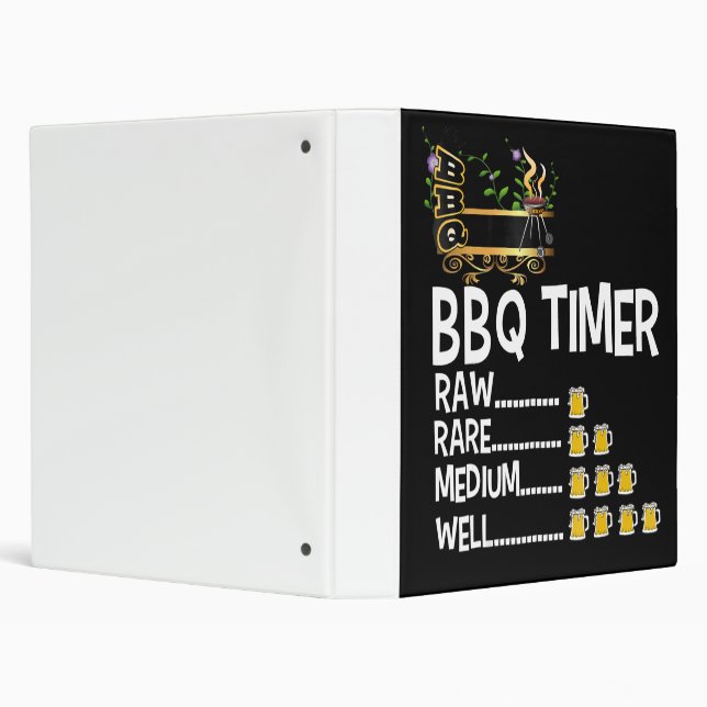 BBQ | BBQ Timer Barbecue Funny Grill Grilling Gift Binder (Background)