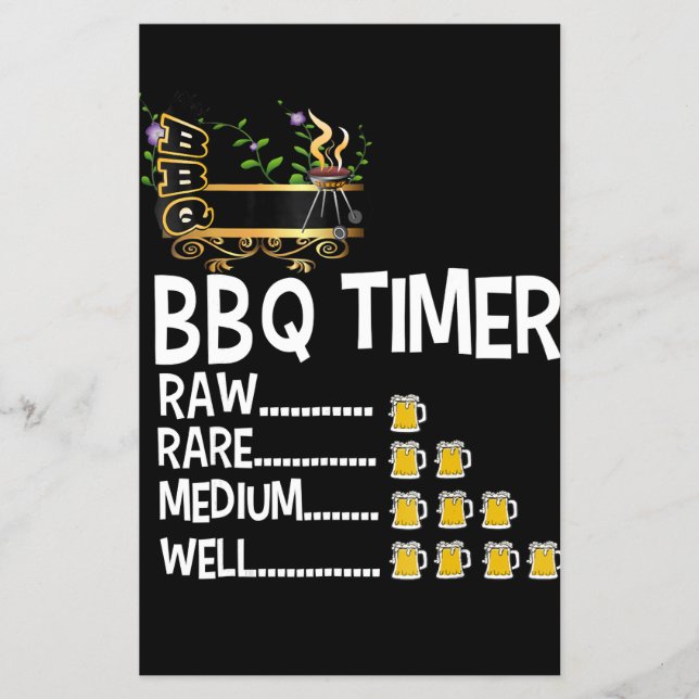 BBQ | BBQ Timer Barbecue Funny Grill Grilling Gift Flyer (Front)