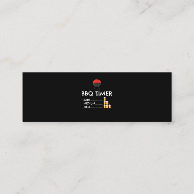 BBQ |BBQ Timer Barbecue Funny Grill Grilling Gift Mini Business Card (Front)