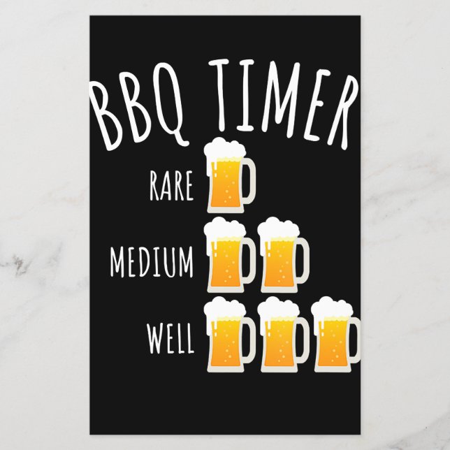 BBQ | BBQ Timer Beer Drinking Funny Grilling Flyer (Front)
