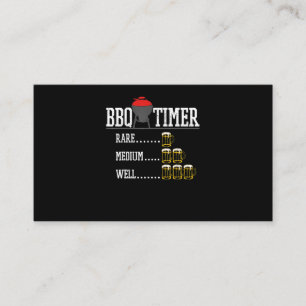 BBQ   BBQ Timer Funny Beer Steak Grilling Grill Loyalty Card