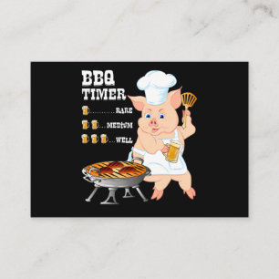 BBQ   BBQ Timer Pig Grill Barbecue Beer Lover Men Business Card