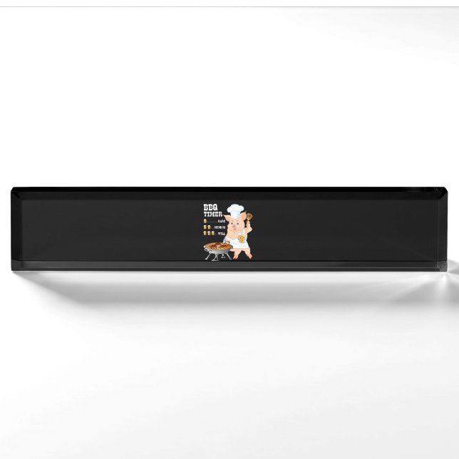 BBQ | BBQ Timer Pig Grill Barbecue Beer Lover Men Nameplate (Front)