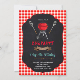 BBQ birthday picnic shower party invitation