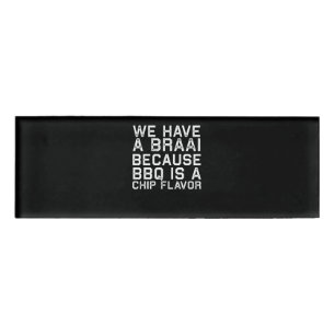 BBQ Braai Funny South Africa Family BBQ Gift Name Tag
