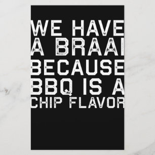BBQ Braai Funny South Africa Family BBQ Gift Stationery