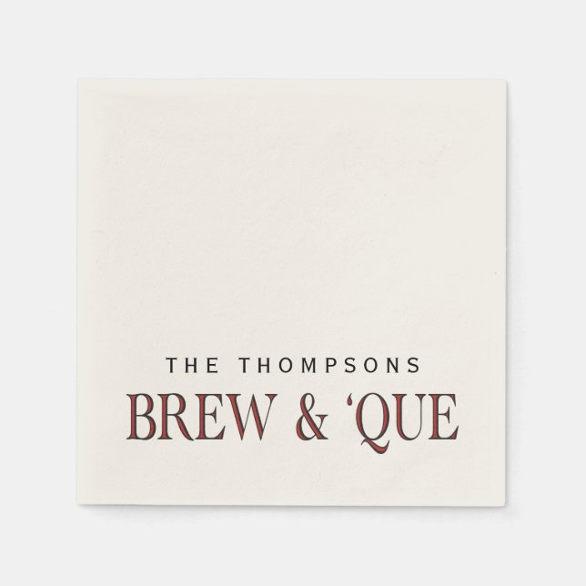 BBQ | Brew & 'Que Custom Personalized Napkin (Front)