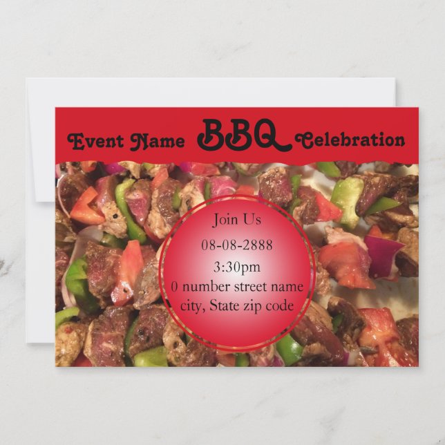 BBQ celebration Invitation Template for all events (Front)