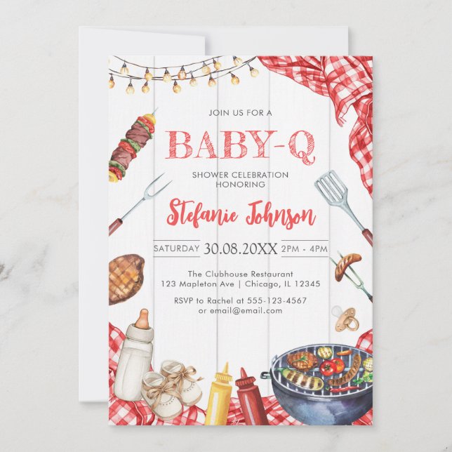 BBQ Children's BABY-Q Baby Shower Invitation (Front)