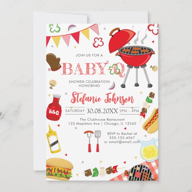 BBQ Children's BABY-Q Baby Shower Invitation (Front)