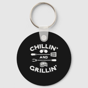 Bbq Chillin And Grillin Barbecue T Men Women Kids  Keychain