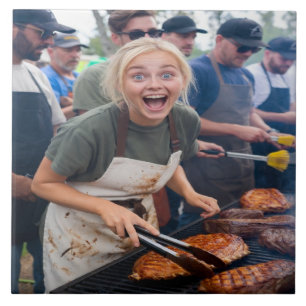 BBQ Cook Off Photo Customize Tile