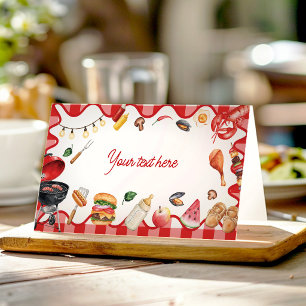 BBQ Cookout Baby Shower Food Tent Place Card