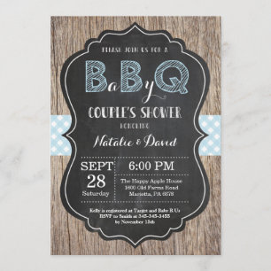 BBQ Couples Douche Invitation bébé Q Jardin Garçon