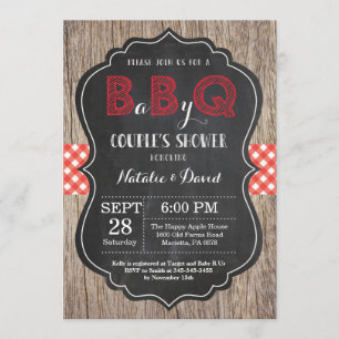 BBQ Couples Invitation Douche Bébé Q Jardin Bash