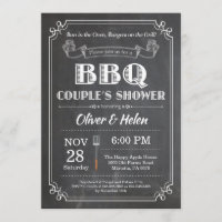 BBQ Couples Shower Invitation Chalkboard