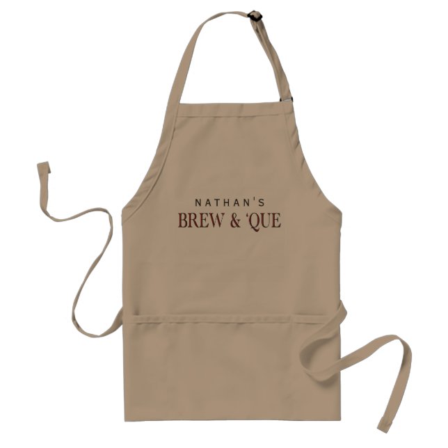 BBQ Custom Brew & 'Que Personalized Standard Apron (Front)