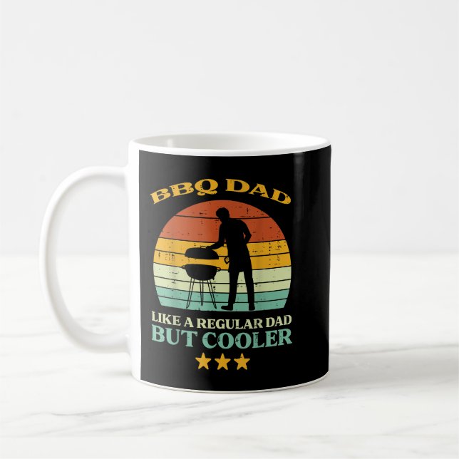 Bbq Dad Cooler Retro Barbecue Grill Fathers Day Da Coffee Mug (Left)