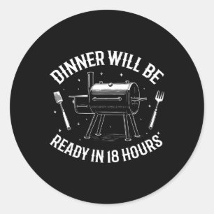 Bbq Dad Funny Smoking Meat Smoker Byrbecue Dad App Classic Round Sticker