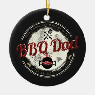 BBQ Dad Vintage Grill or Barbecue For Fathers Day Ceramic Ornament